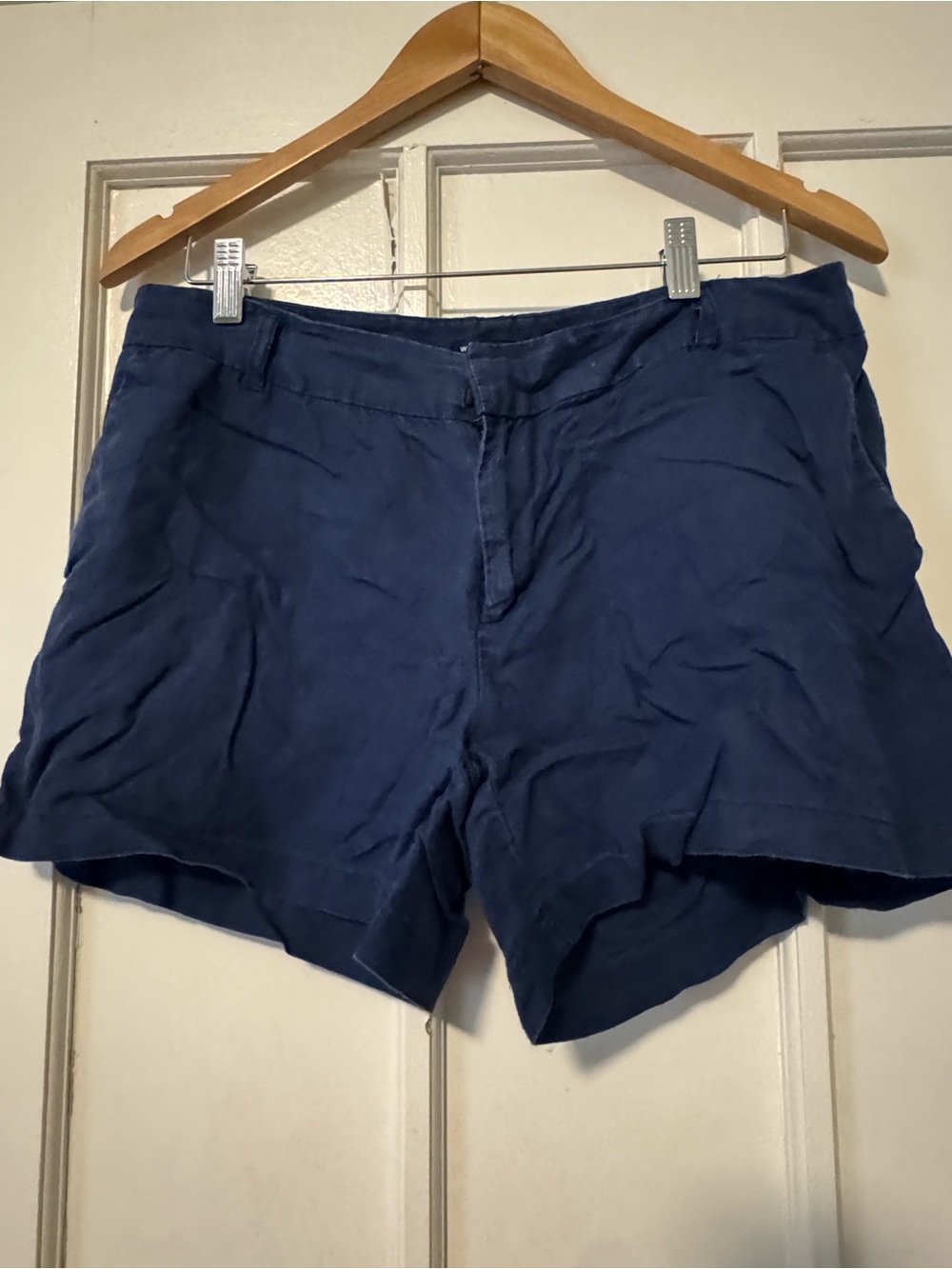 Willi Smith Navy High-Waist Casual Shorts
